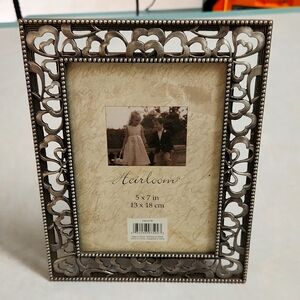 Pewter heart picture frame